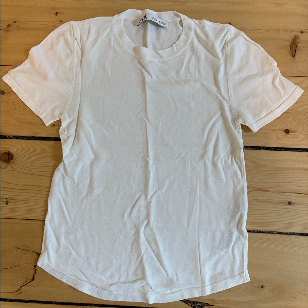 White Crewneck Short-Sleeve Shirt